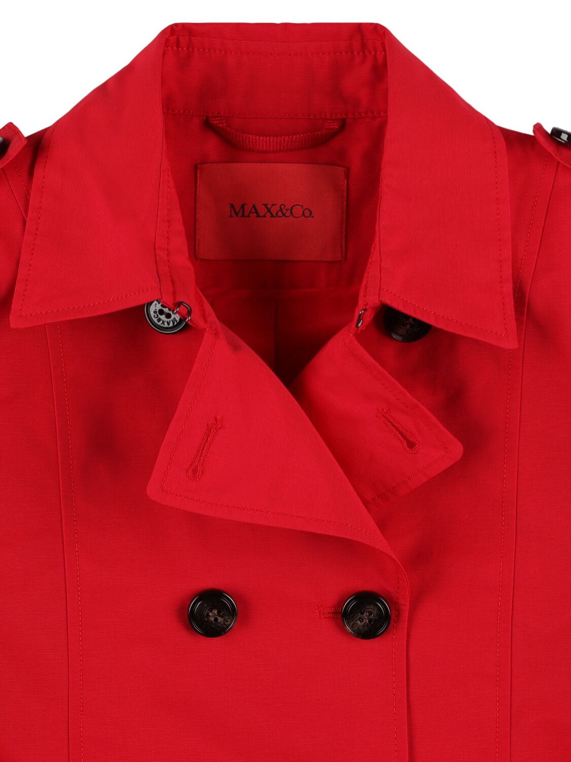Shop Max & Co Ottoman Cotton & Nylon Trench Coat In Red
