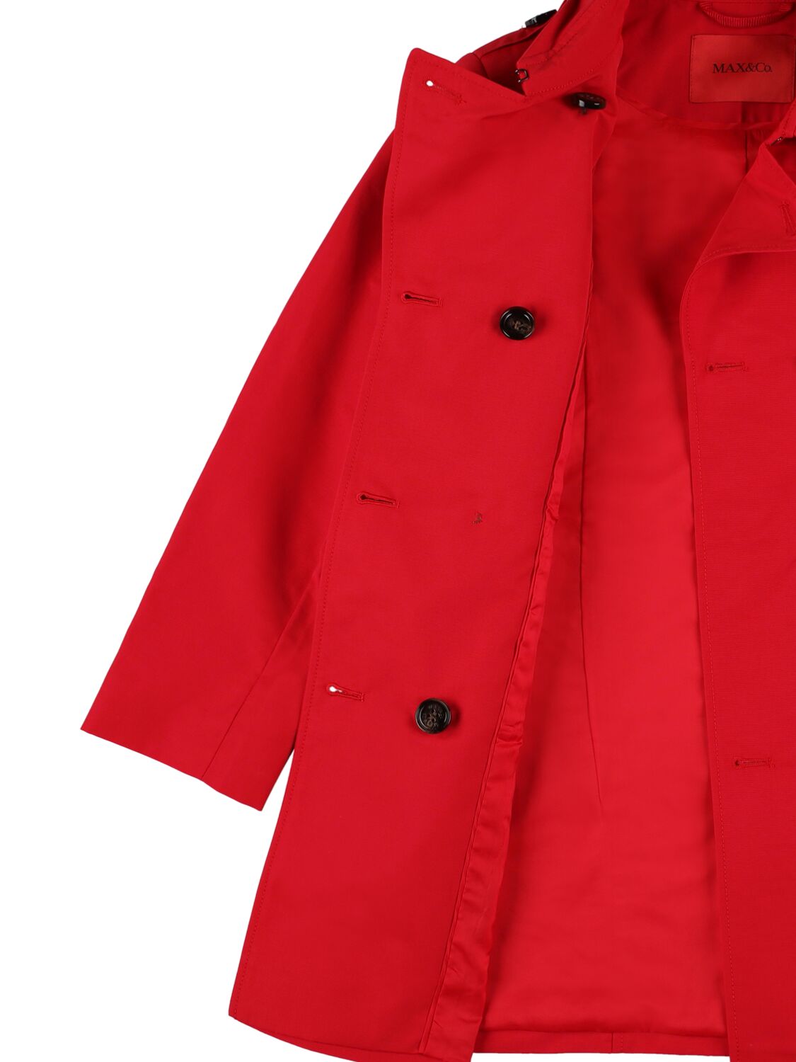 Shop Max & Co Ottoman Cotton & Nylon Trench Coat In Red