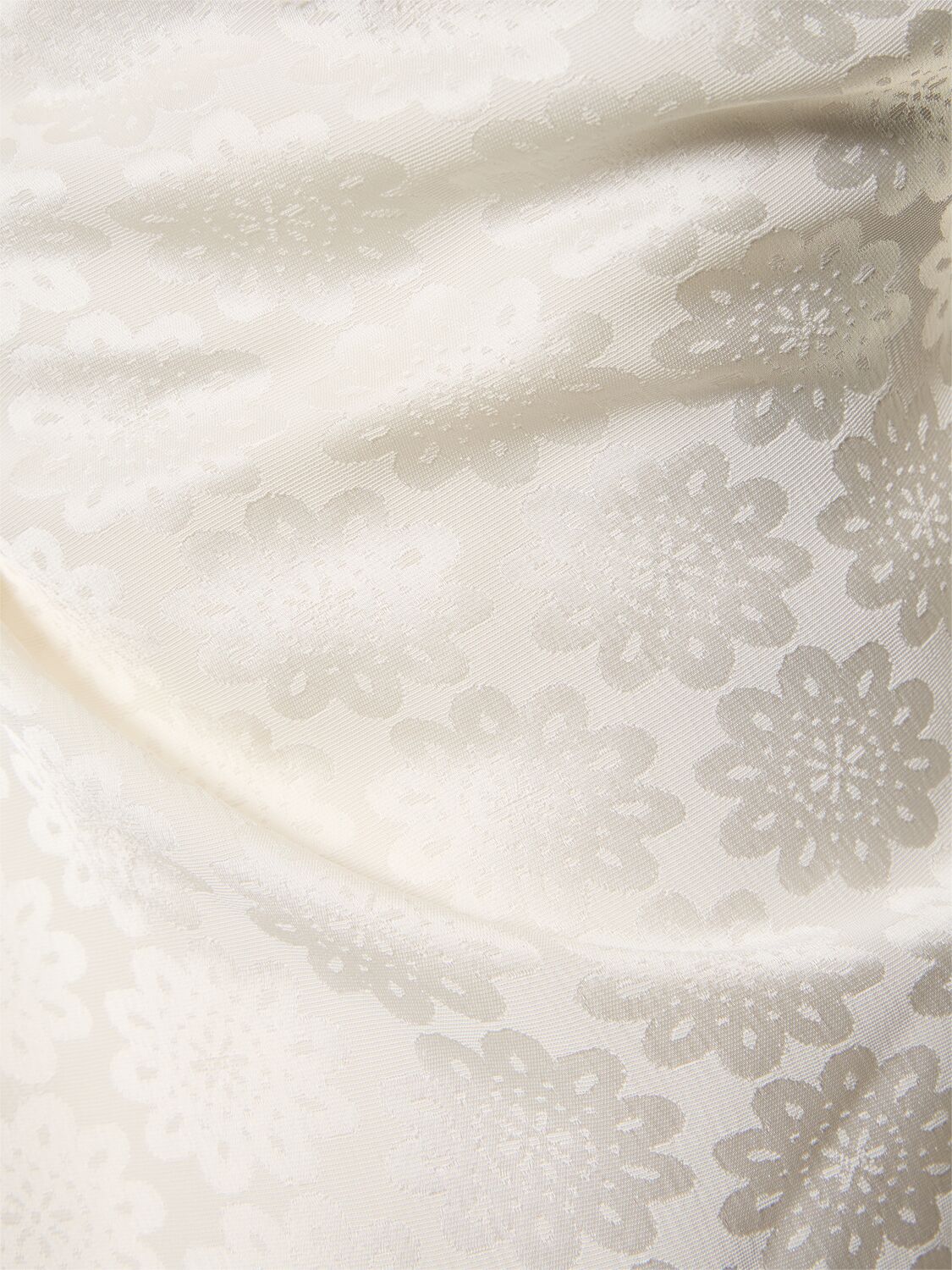 Shop Stella Mccartney Jacquard Satin Halter Neck Midi Dress In White