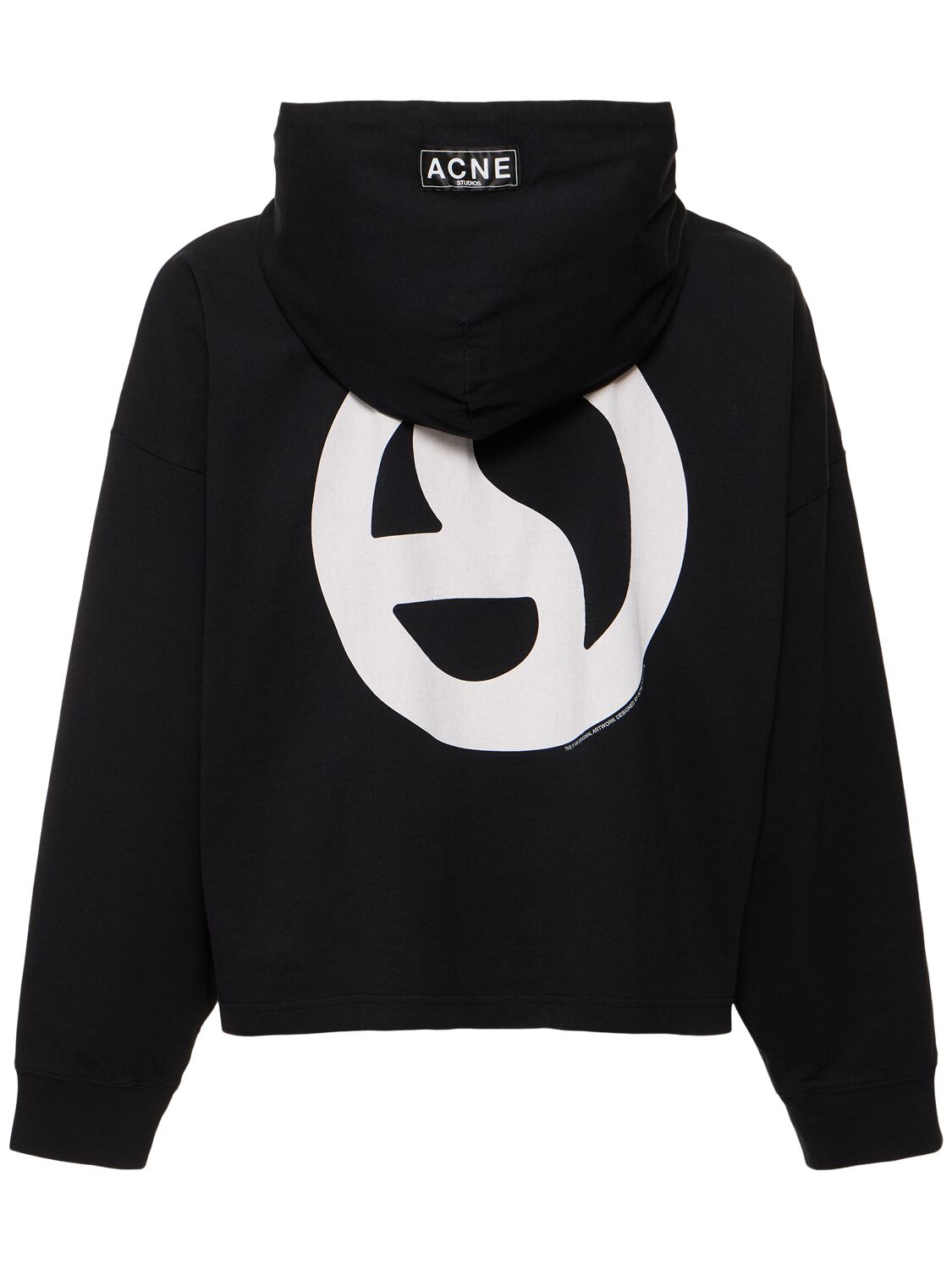 Shop Acne Studios Logo Cotton Hoodie In Black