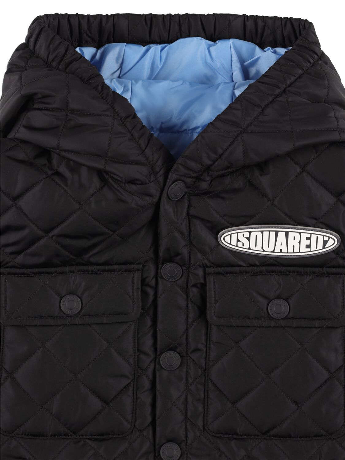 Shop Dsquared2 Hooded Quilted Nylon Vest In Black