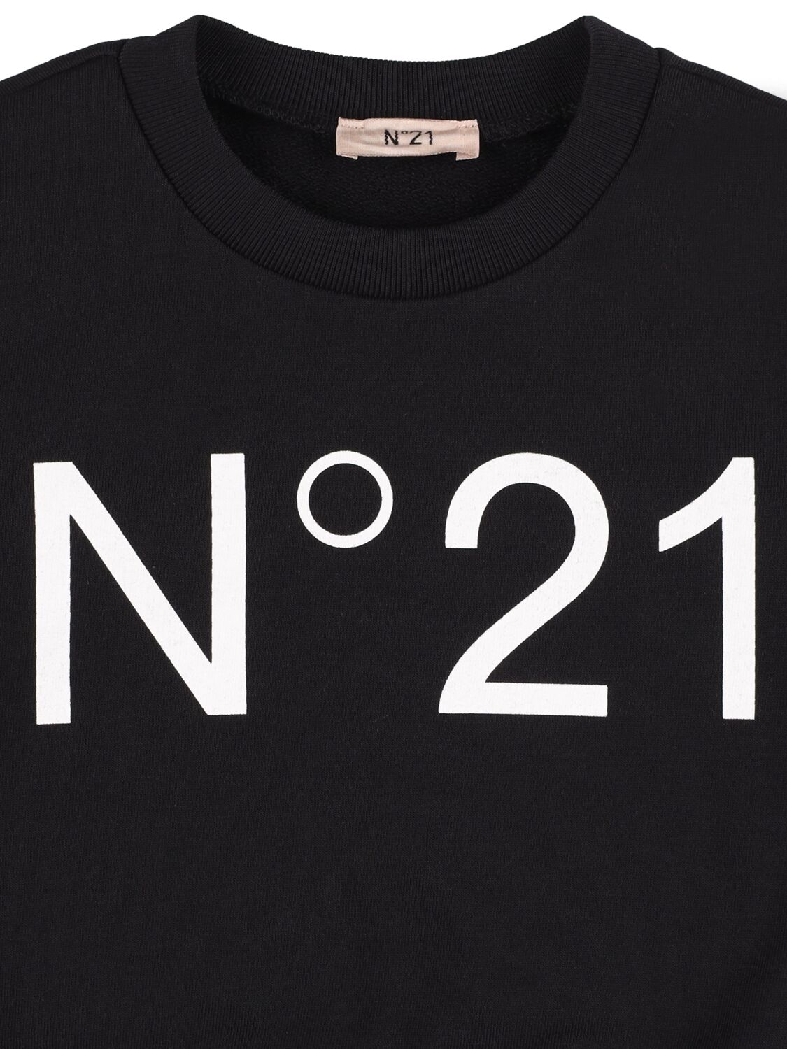 Shop N°21 Logo Print Cropped Cotton Sweatshirt In Navy