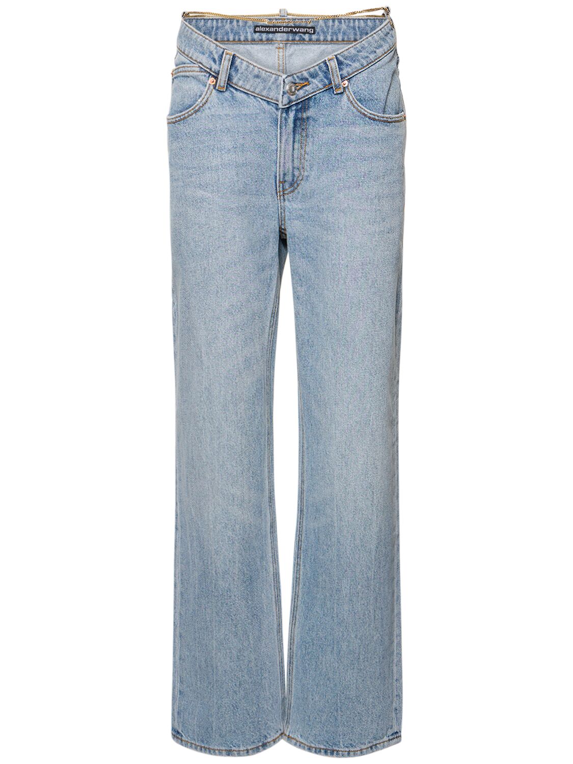 Shop Alexander Wang V Front Relaxed Jeans In Blue