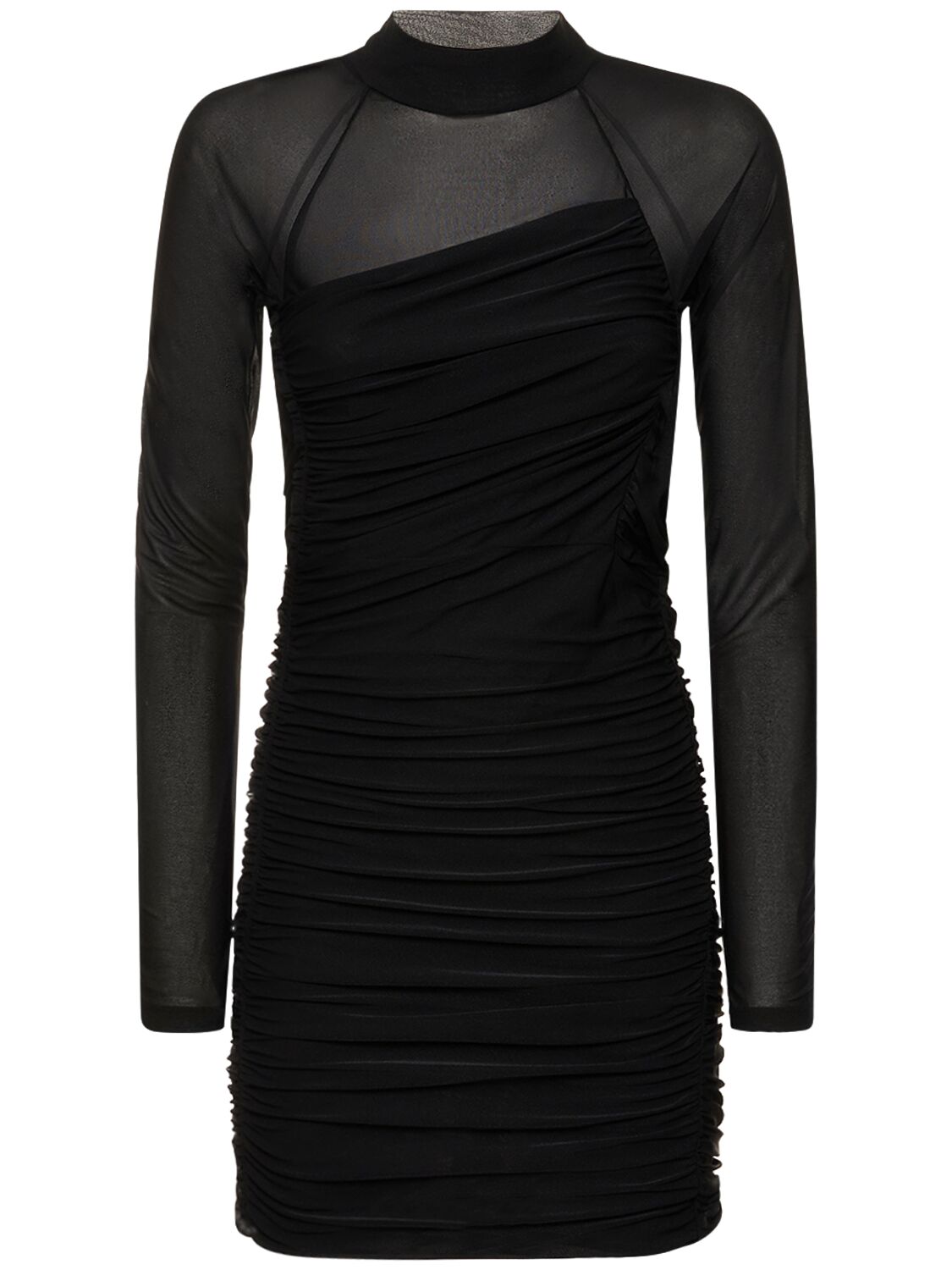 Shop Helmut Lang Stretch Jersey Mini Dress In Black