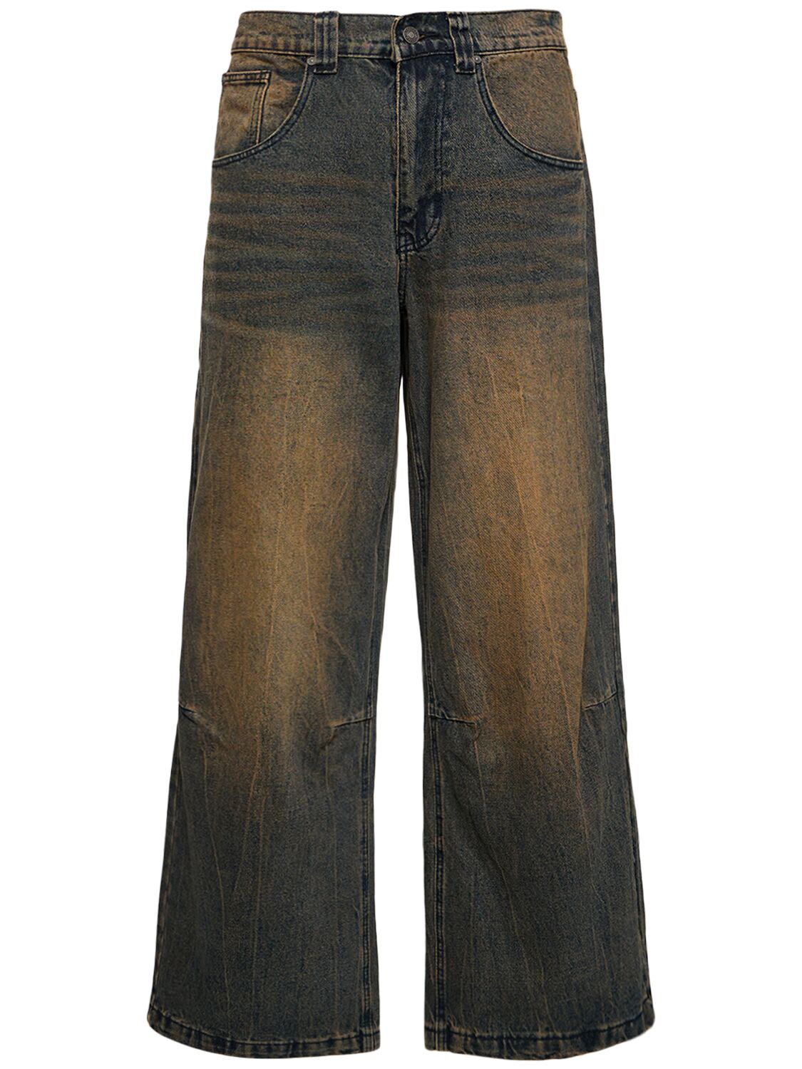 Jaded London Straight Leg Denim Carpenter Jeans In Washed Brown With Hem Insert