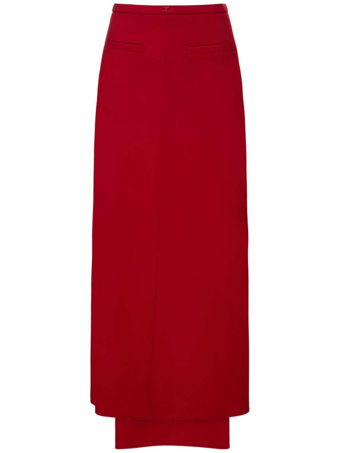 Courrèges Heritage Wool Maxi Skirt In Red