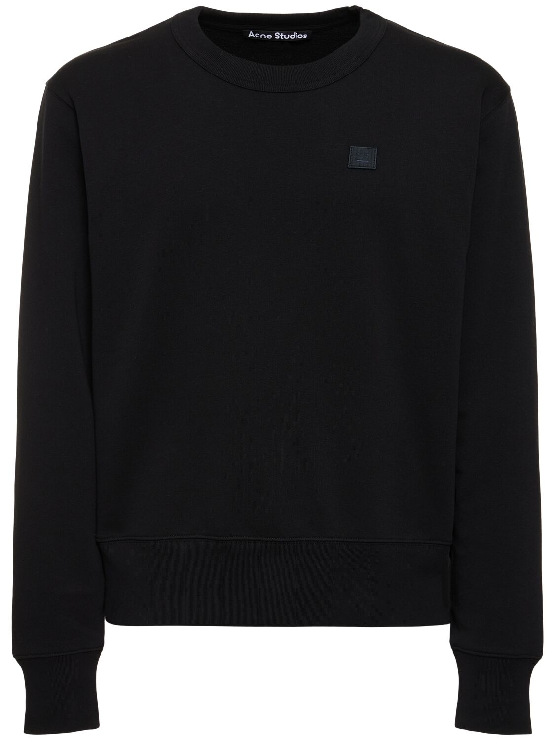 Acne Studios Mini Fairah Face Cotton Sweatshirt In Black