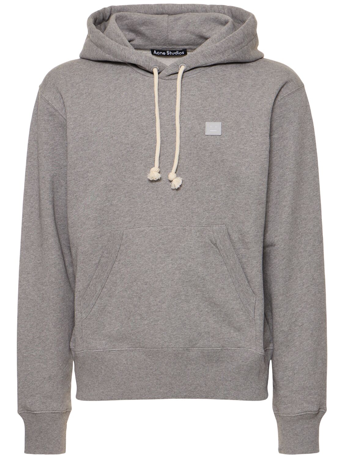 Acne Studios Fairah Hooded Cotton Sweatshirt In Light Grey