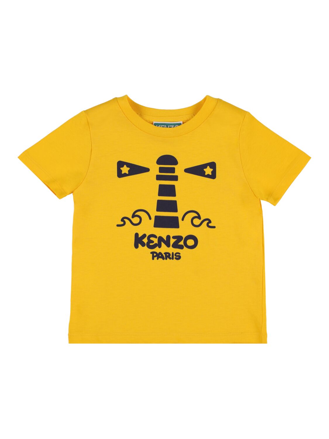 Kenzo Kids' Logo印花棉t恤 In Yellow