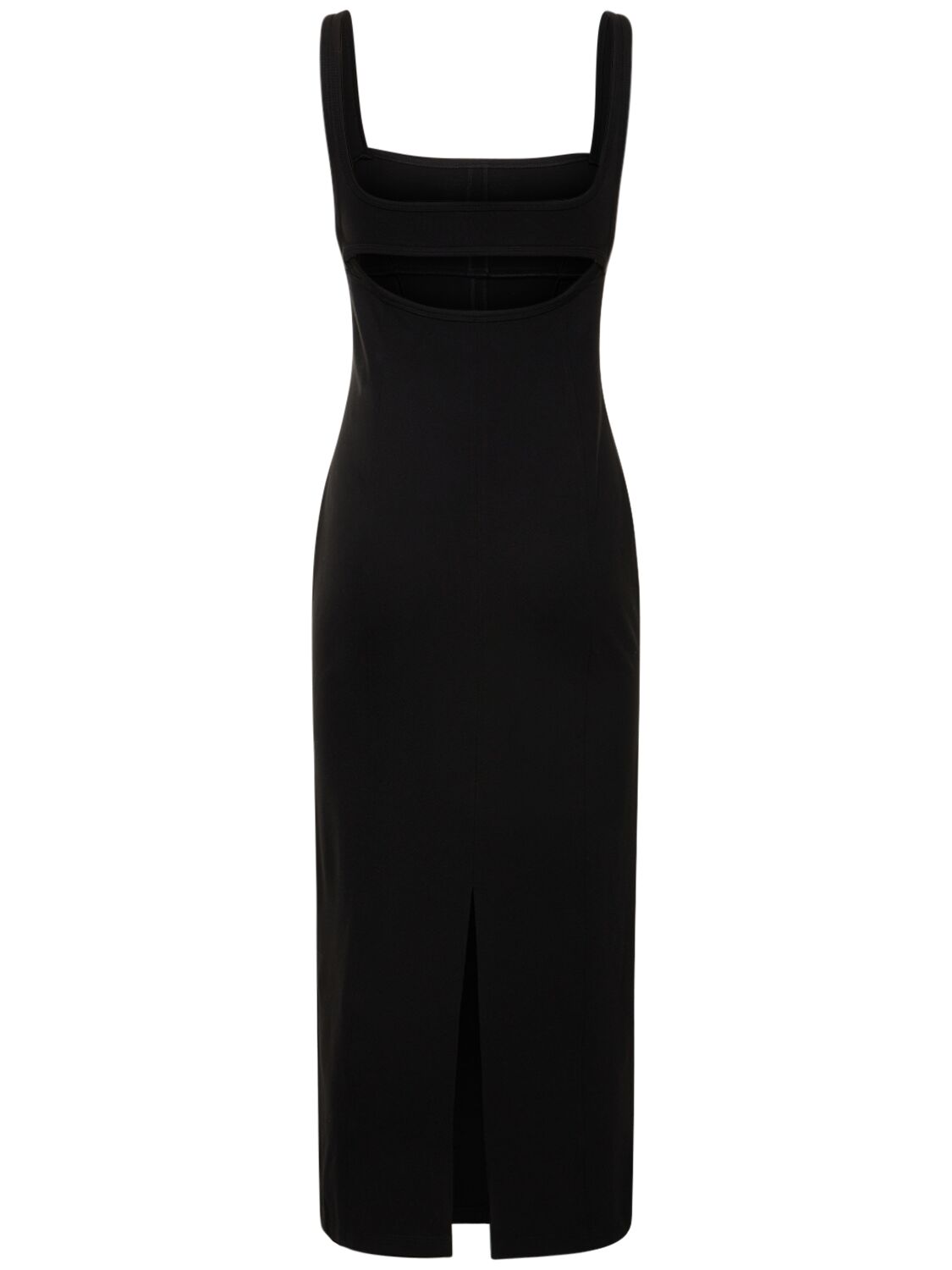 Shop Helmut Lang Ponte Stretch Tech Midi Dress In Black