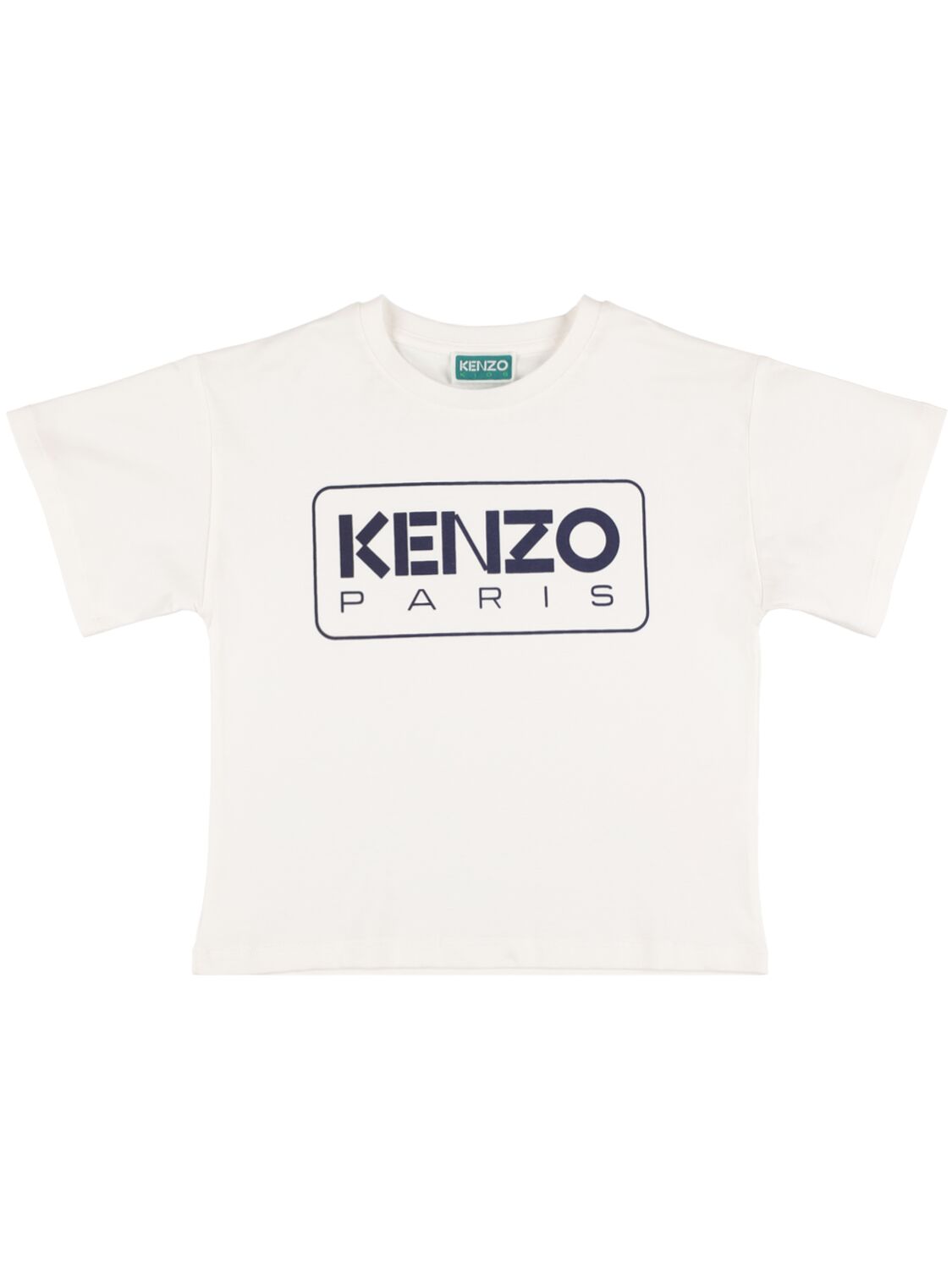 Kenzo Kids' Logo印花棉质t恤 In White