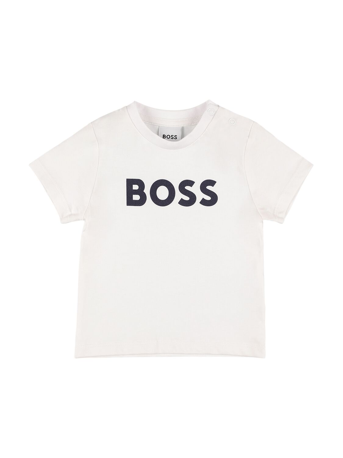 Hugo Boss Kids' Logo Print Cotton Jersey T-shirt In White