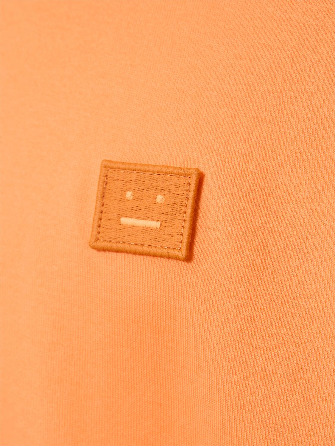Shop Acne Studios Nace Face Patch Cotton T-shirt In Mandarin Orange