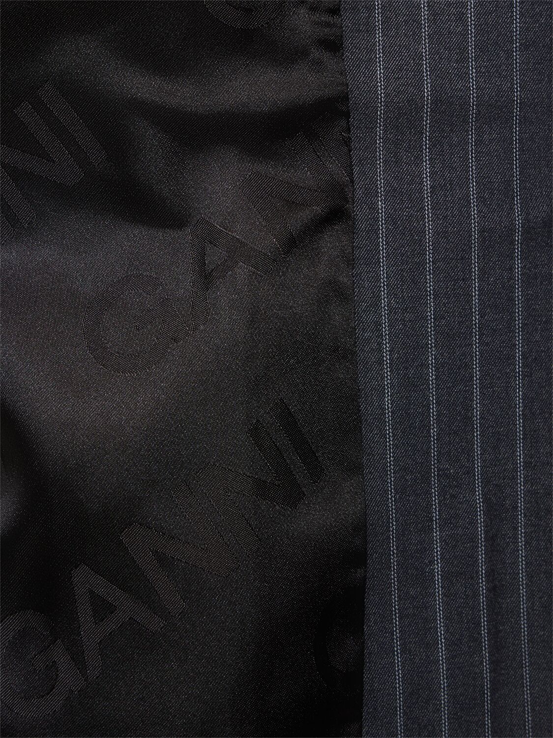 Shop Ganni Stretch Tech Striped Blazer In Grey
