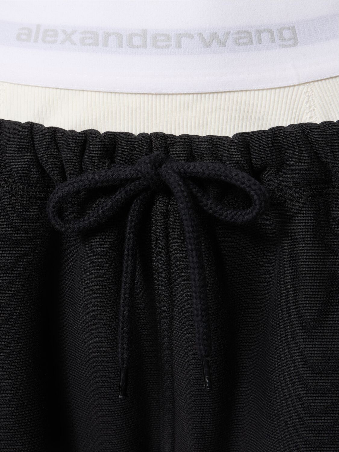 Shop Alexander Wang Wide Leg Cotton Sweatpants W/ Logo In Washed Black