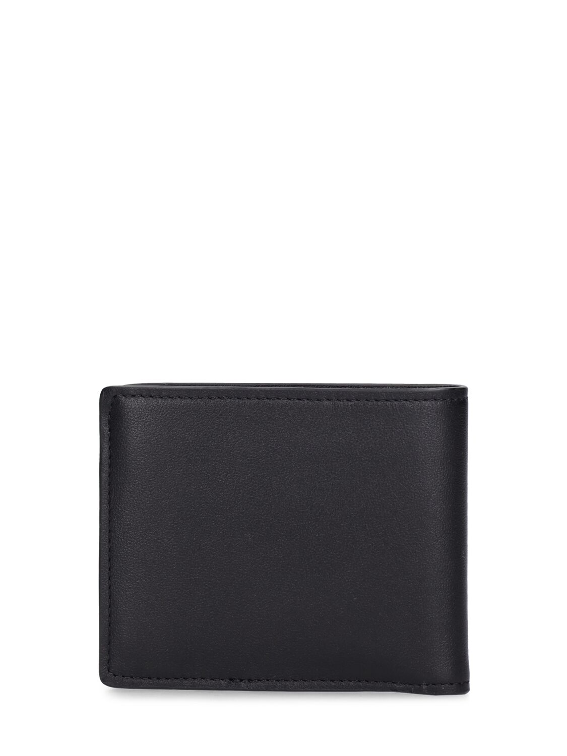 Shop Versace Leather Wallet W/coin Pocket In Black,gold