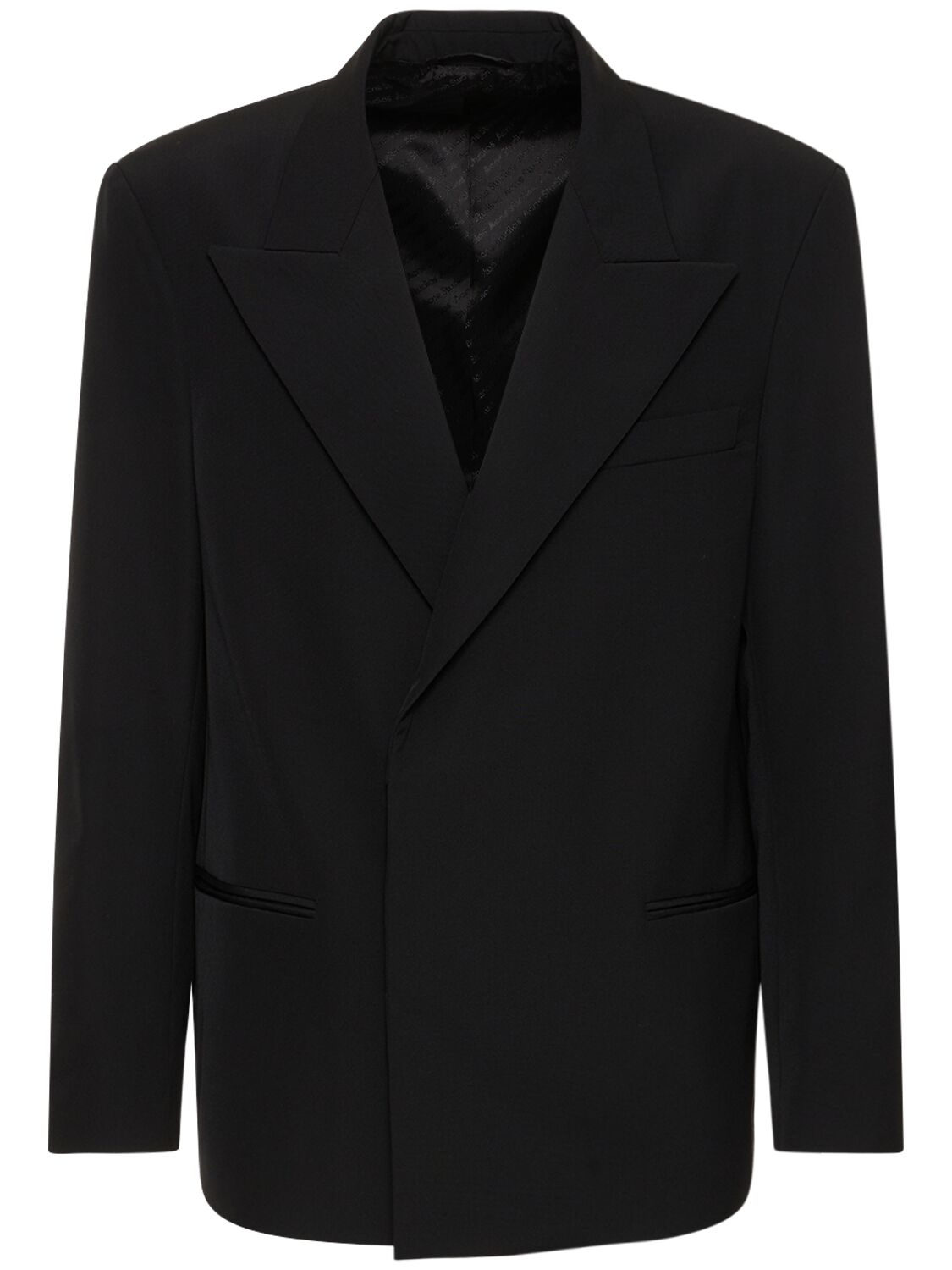 Shop Acne Studios Japel Wool Blend Double Breasted Jacket In Black