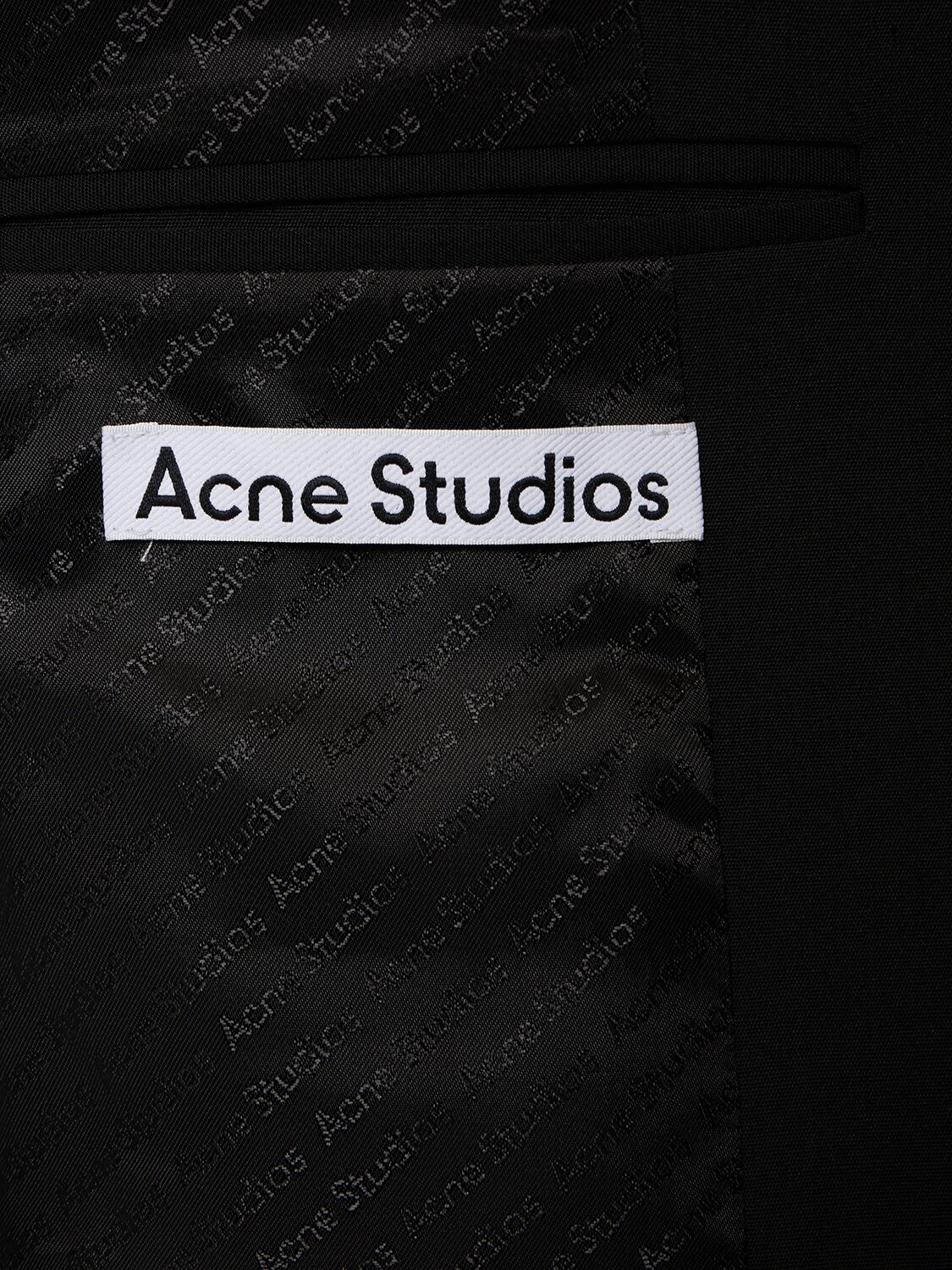 Shop Acne Studios Japel Wool Blend Double Breasted Jacket In Black