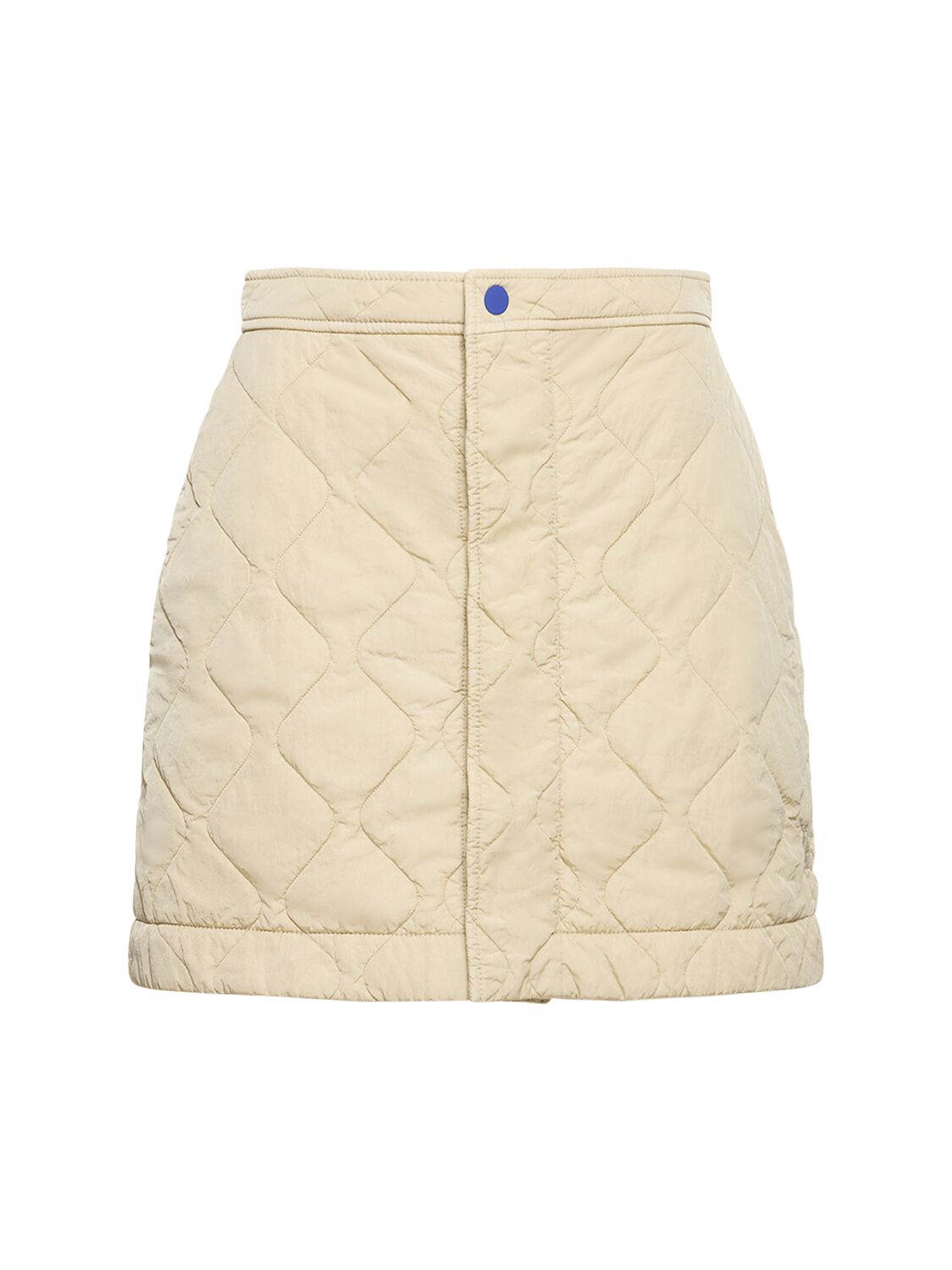 Burberry Reversible Quilted Mini Wrap Skirt In Beige