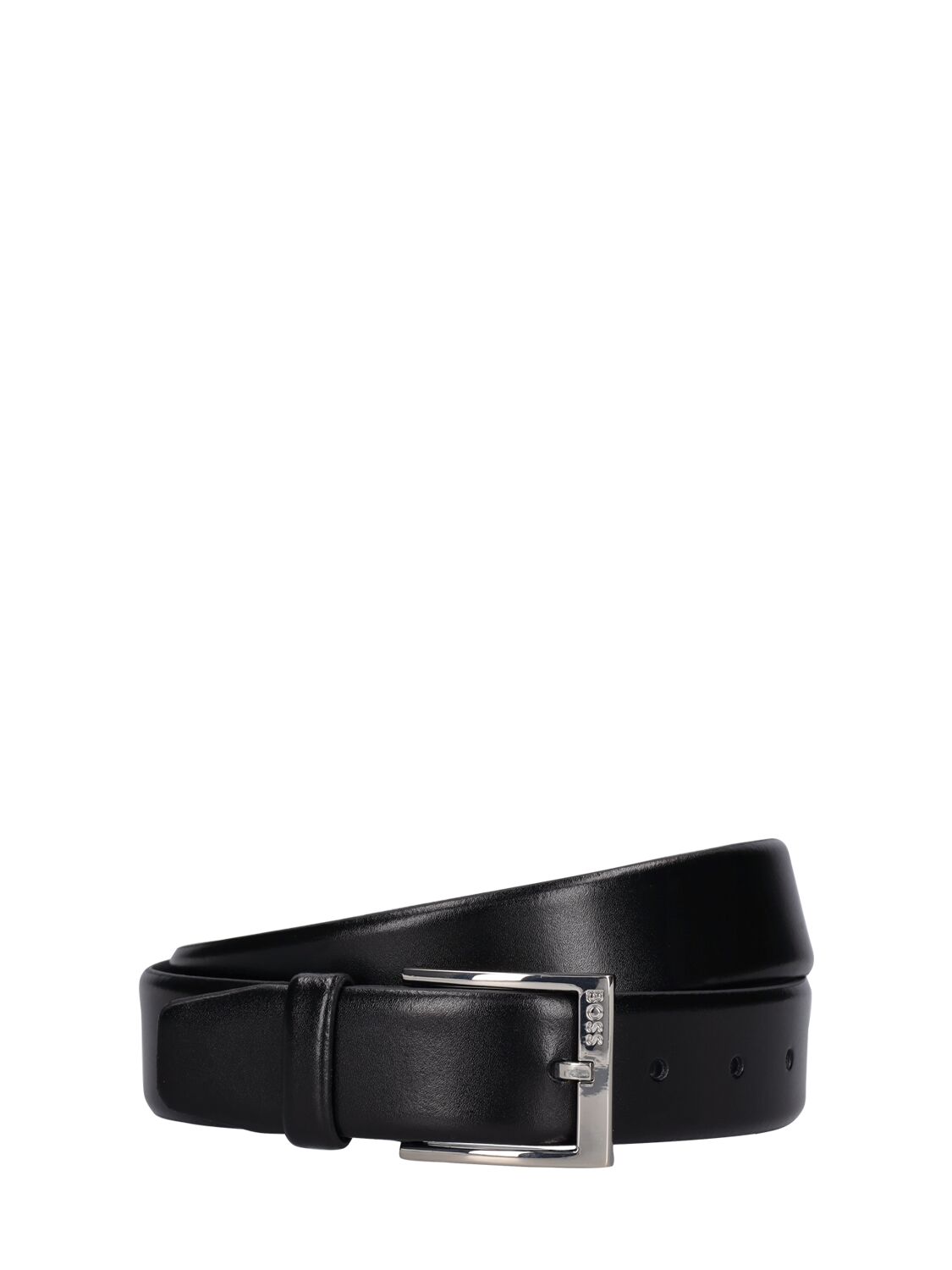 Hugo Boss Elloy Leather Belt In Black