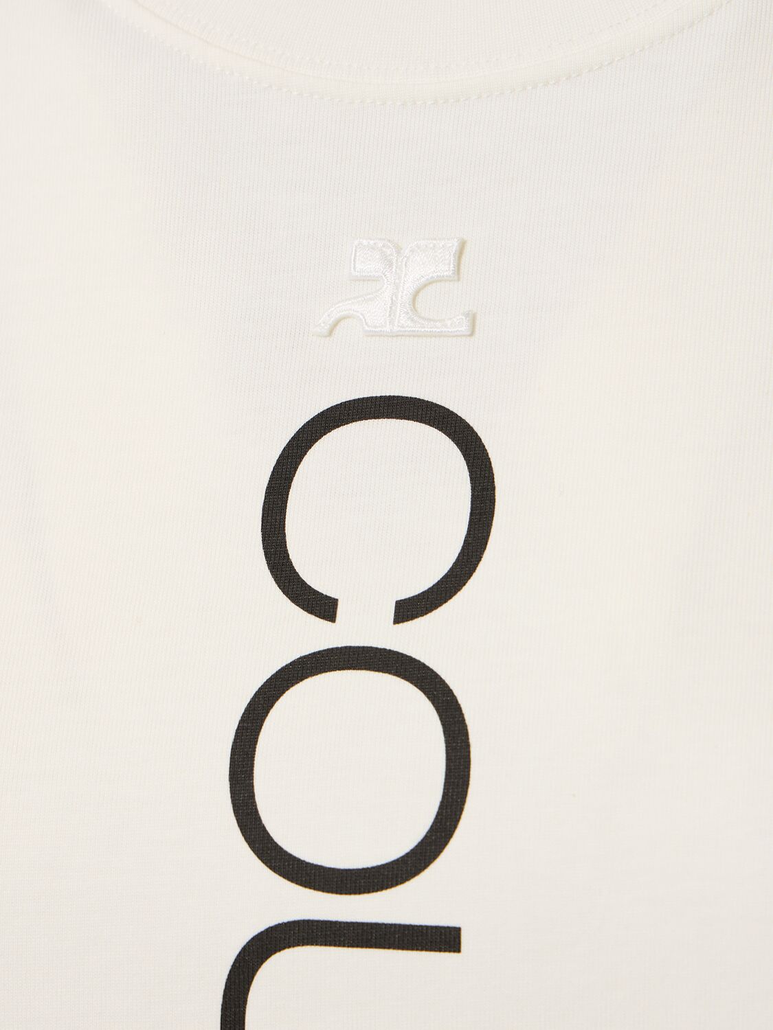 Shop Courrèges Logo Cotton Jersey T-shirt In White