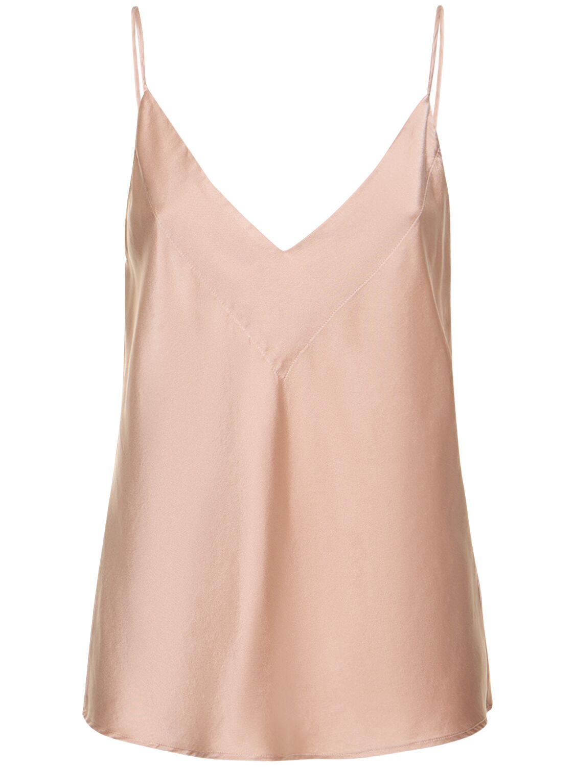 Image of Stretch Silk Satin Strappy Top