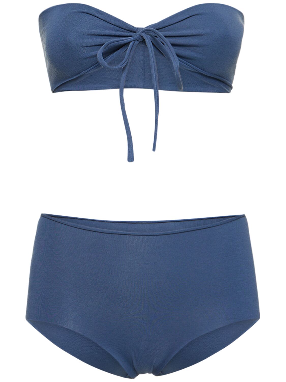 Isole & Vulcani Seamless Cotton Jersey Bikini In Blue