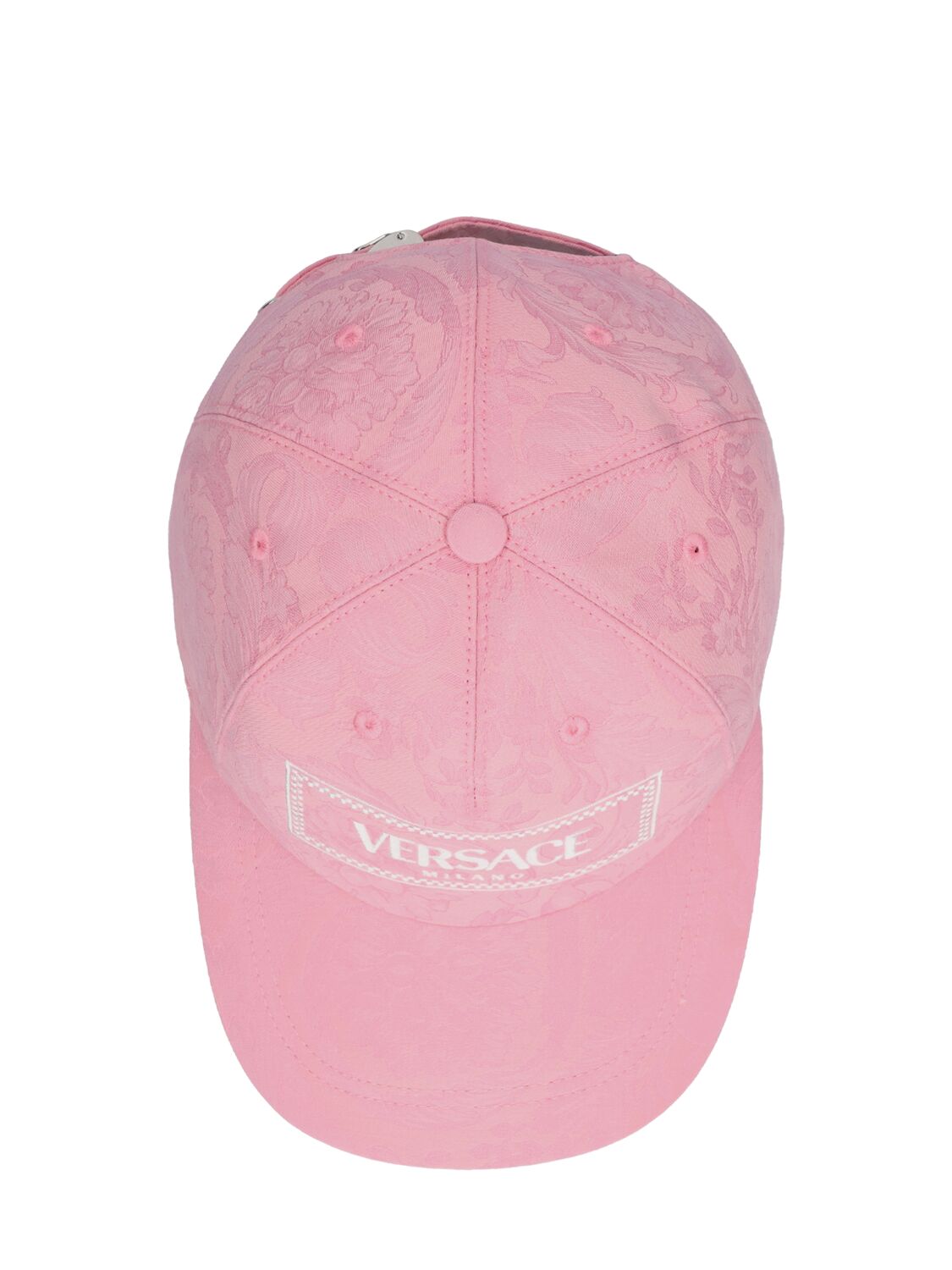 Shop Versace Logo Jacquard Baseball Cap In Pink White