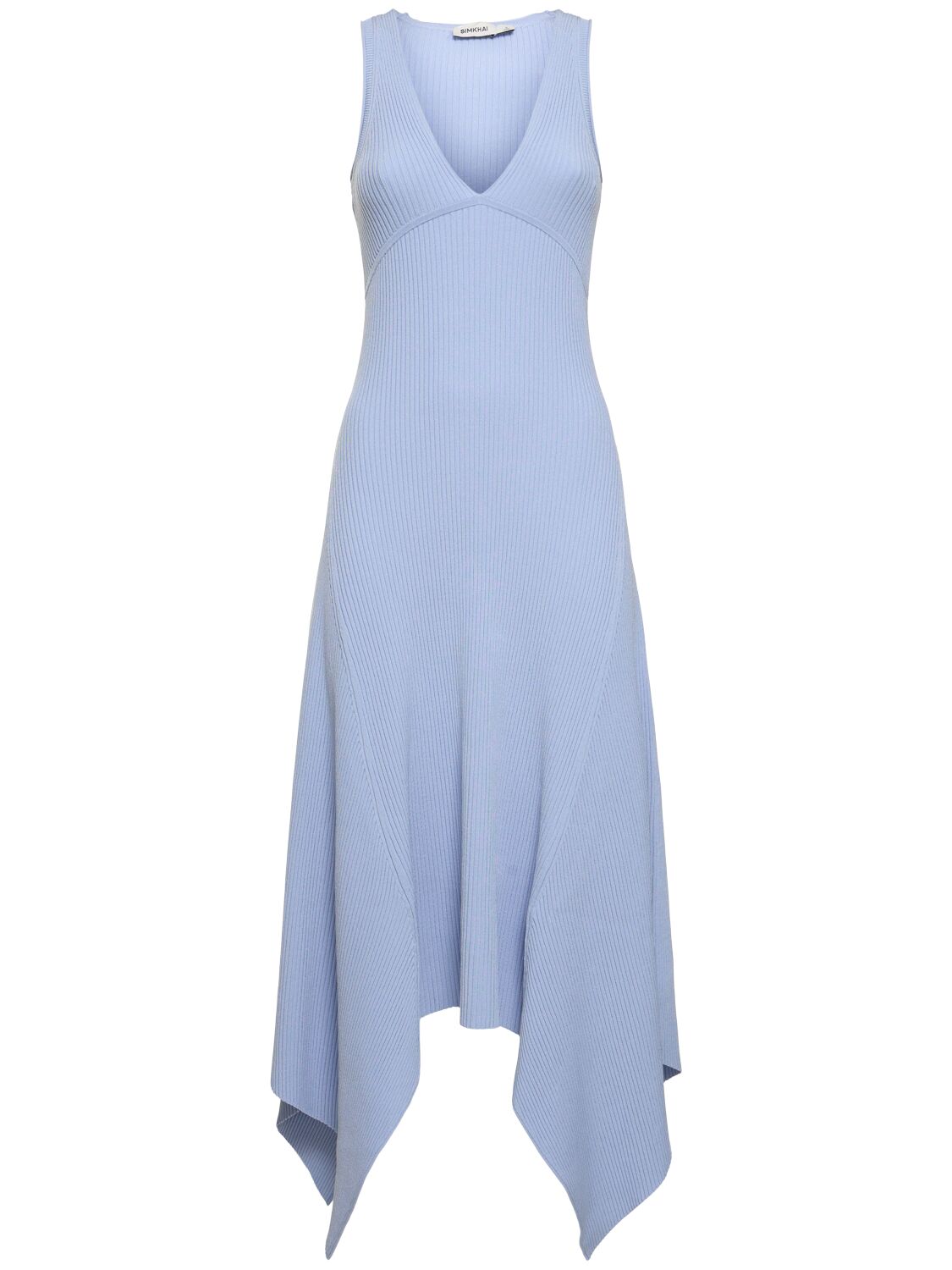 Simkhai Kiara Sleeveless Ribbed Knit Maxi Dress In Blue