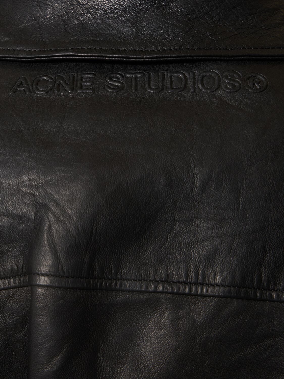Shop Acne Studios Liker Distressed Leather Jacket In Black
