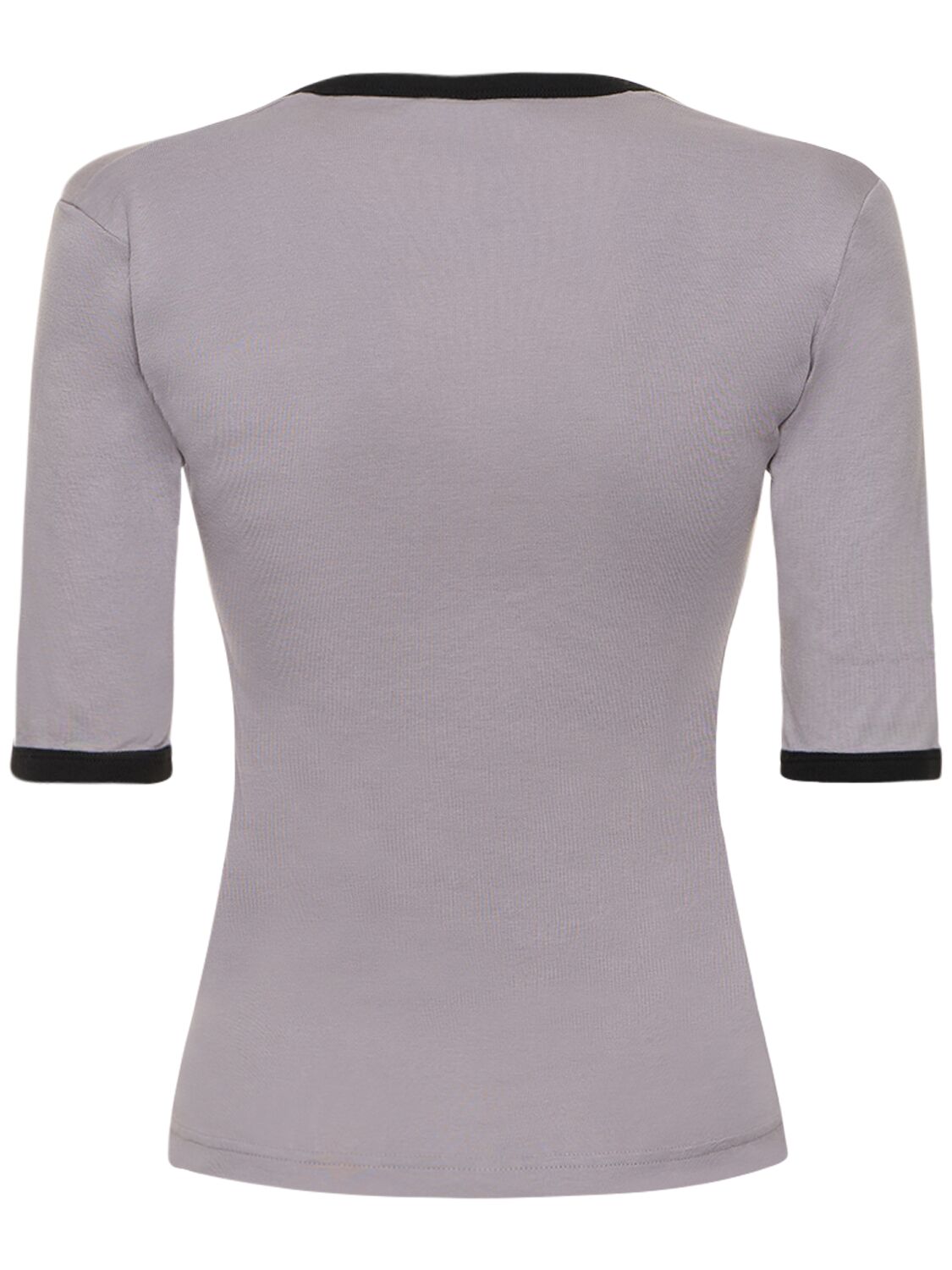 Shop Courrèges Holistic Contrast Cotton T-shirt In Grey