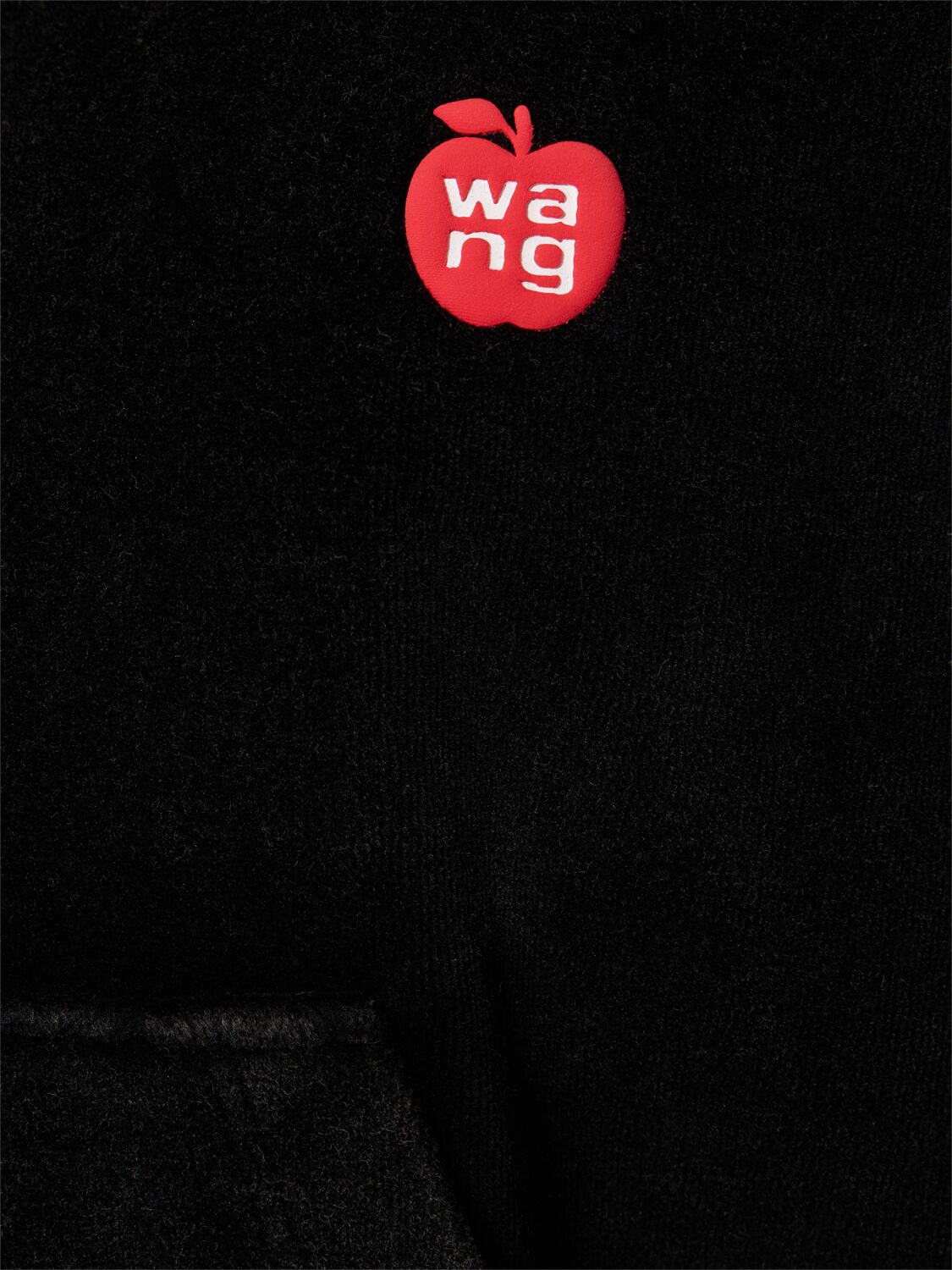 Shop Alexander Wang Cropped Zip Up Cotton Hoodie W/ Logo In Black