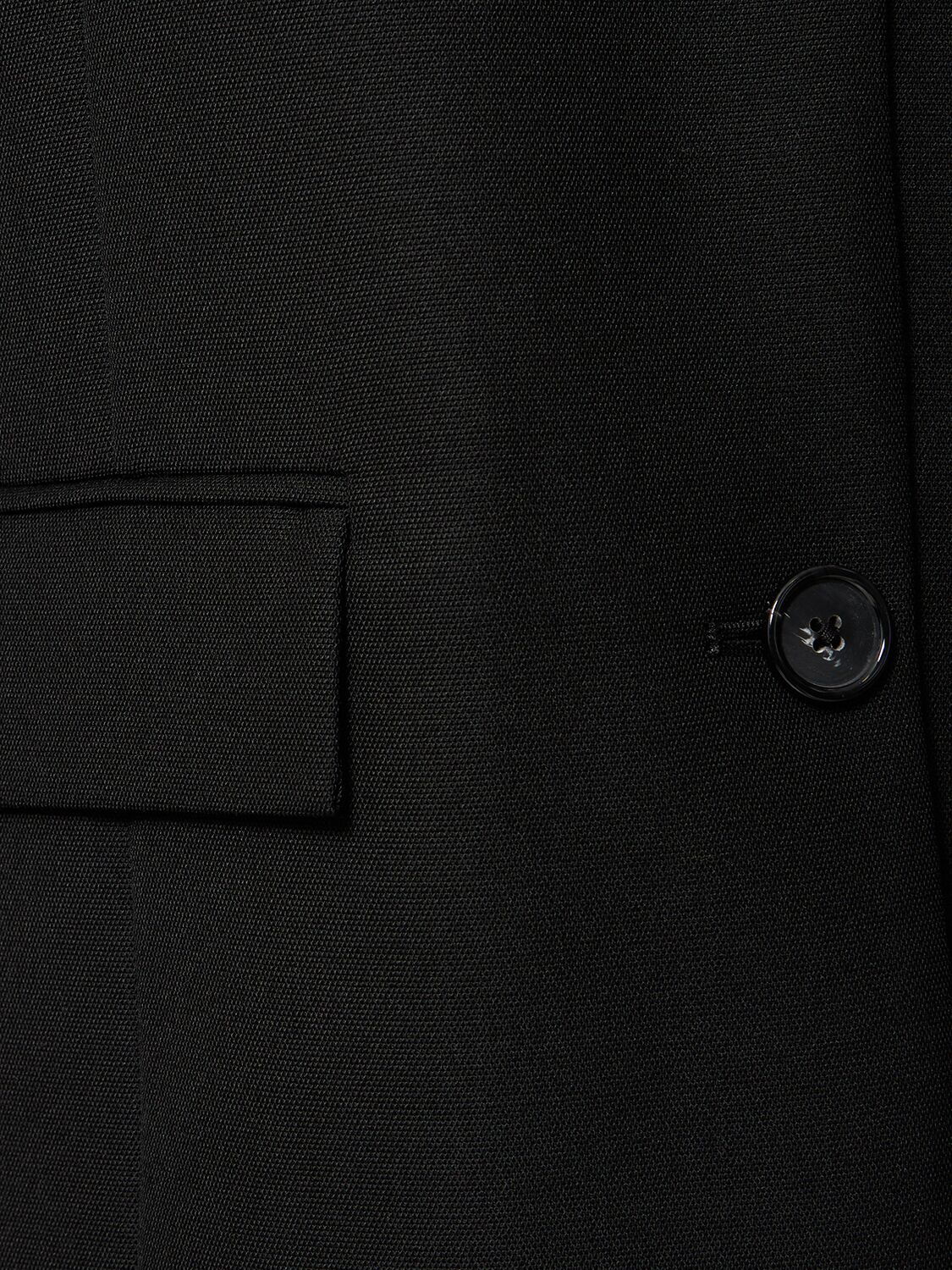 Shop Totême Overlay Wool Blend Blazer In Black