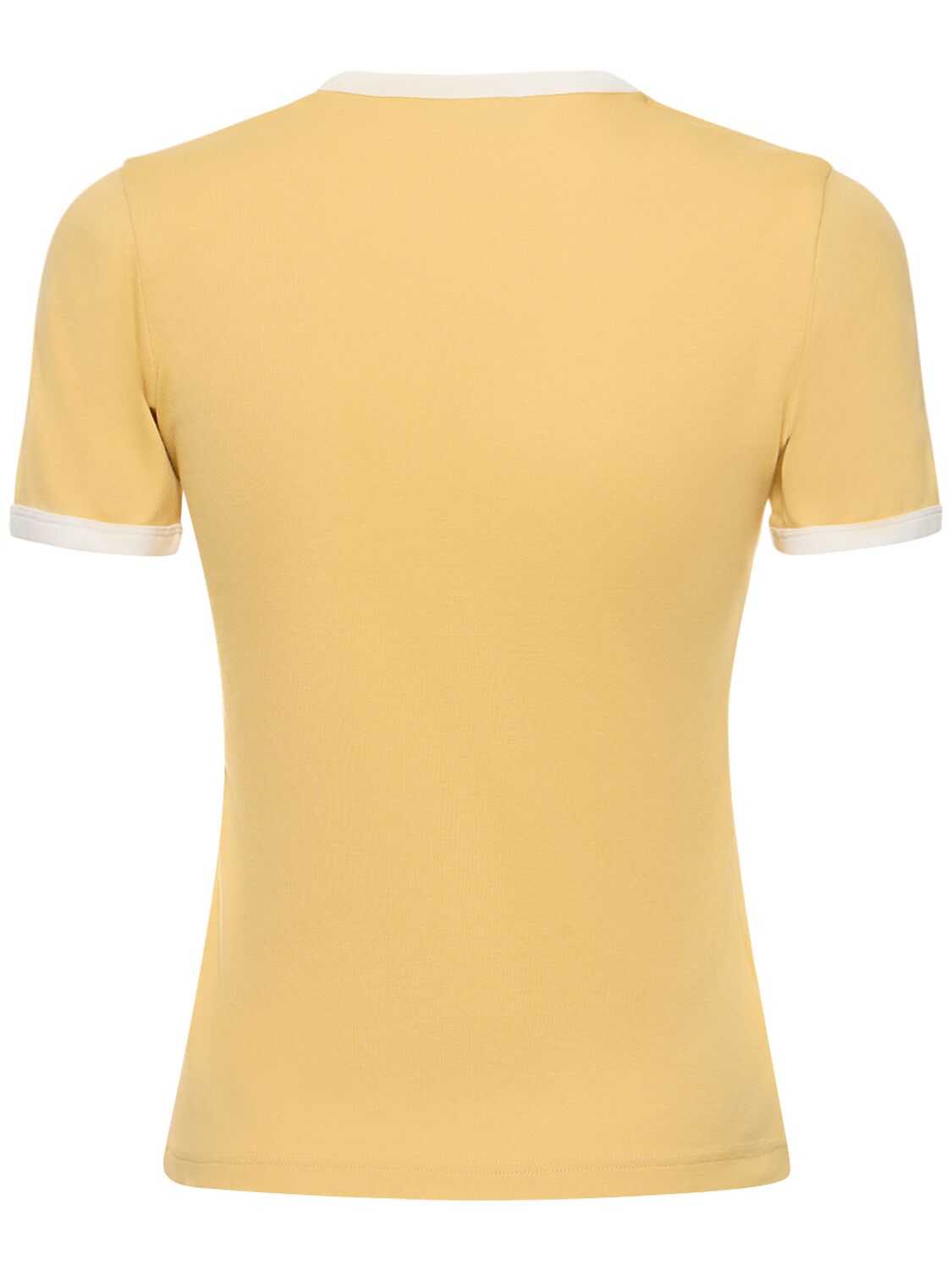 Shop Courrèges Contrast Cotton Jersey T-shirt In Yellow