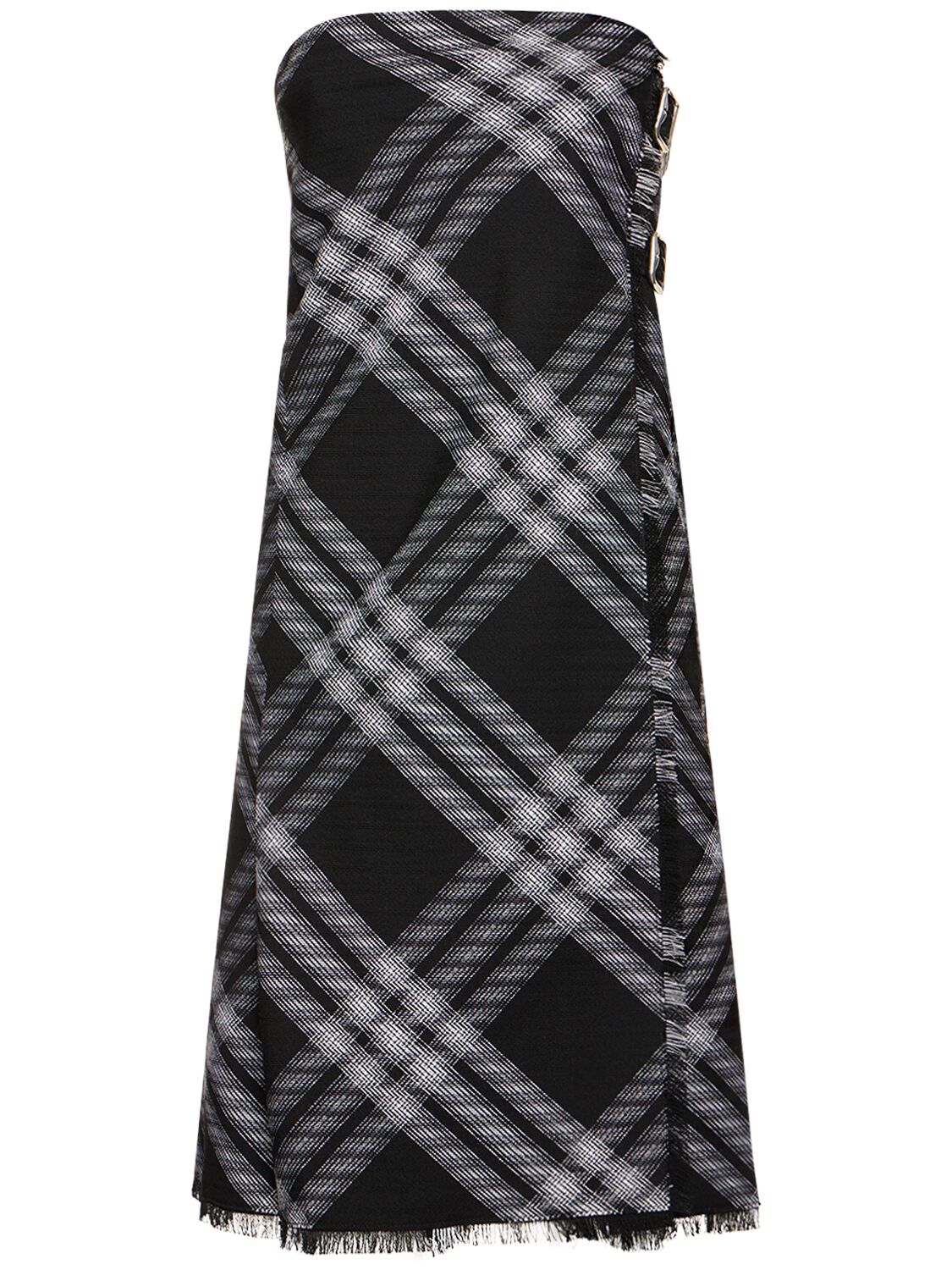 Image of Wool Knit Strapless Midi Dress