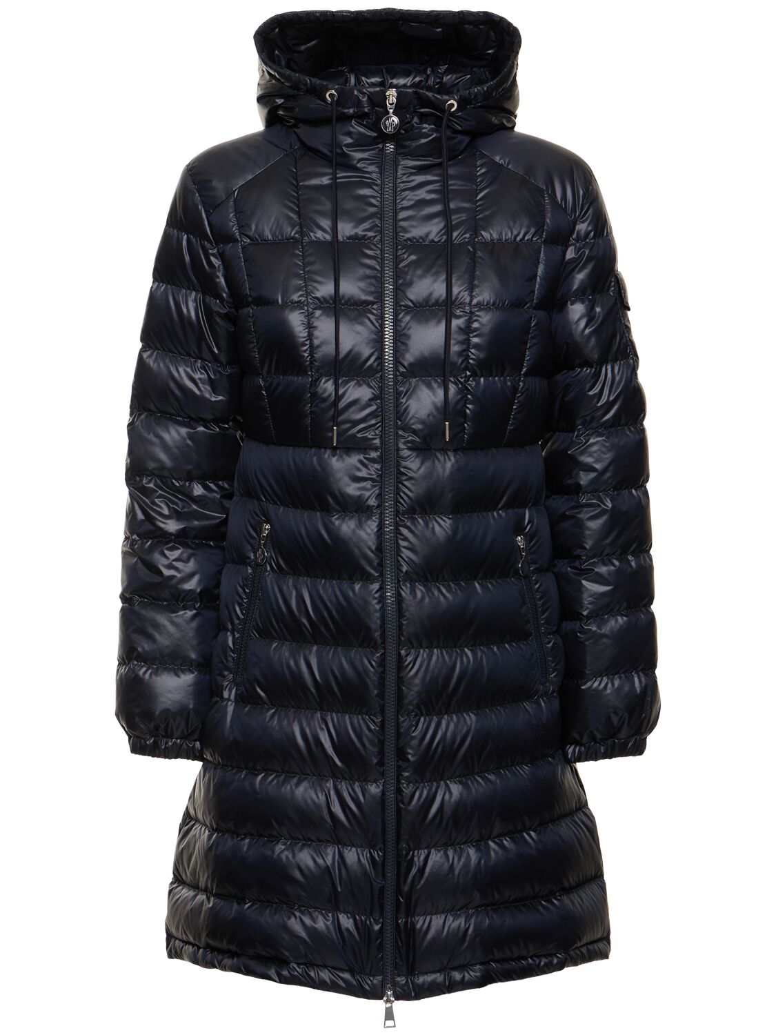 Moncler Amintore Nylon Long Down Jacket In Black