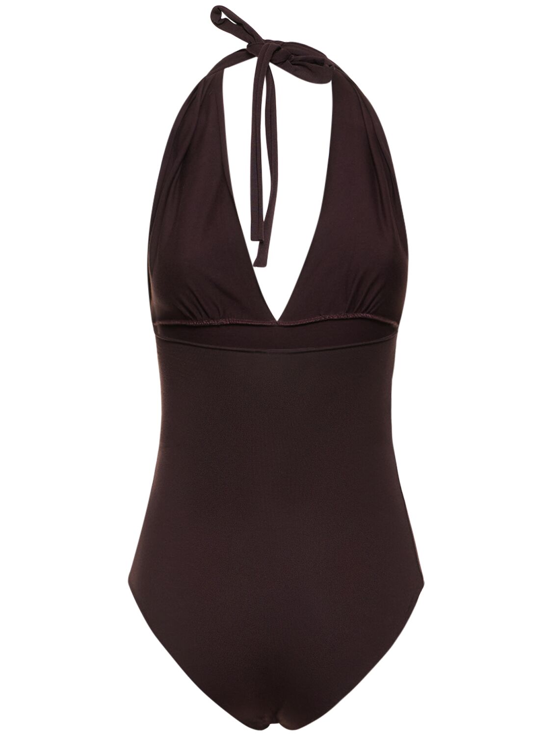 Shop Isole & Vulcani Venere Jersey One Piece Swimsuit In Dark Brown
