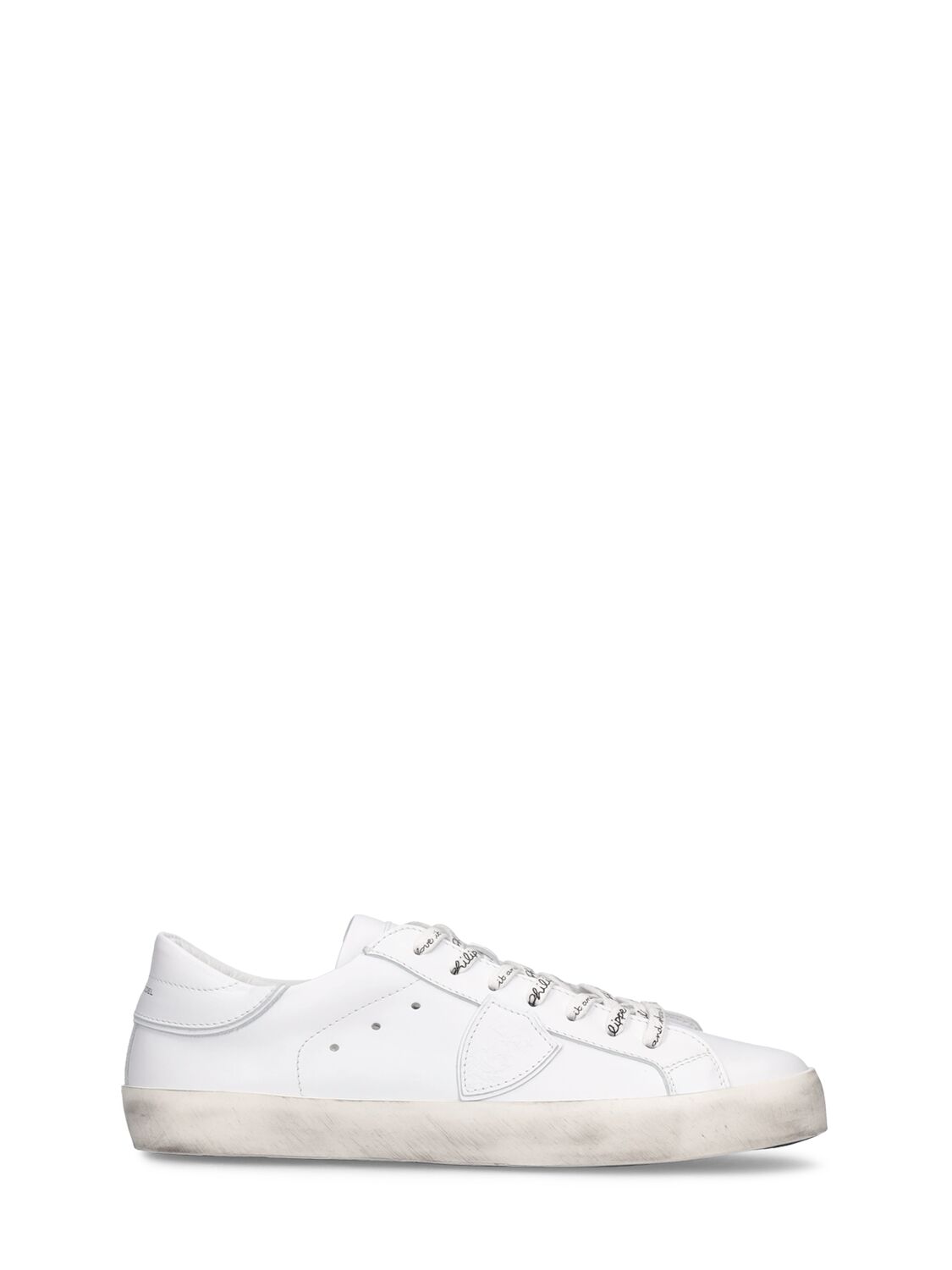 Philippe Model Kids' Paris Leather Lace-up Trainers In White