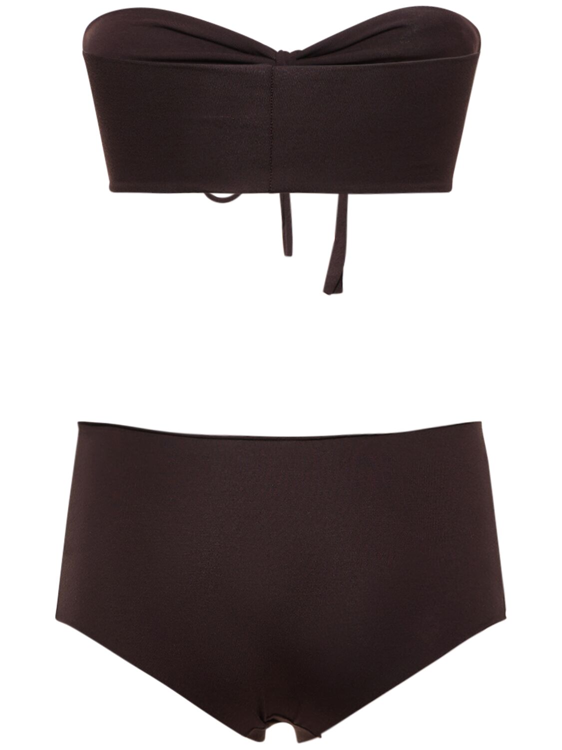 Shop Isole & Vulcani Seamless Cotton Jersey Bikini In Dark Brown