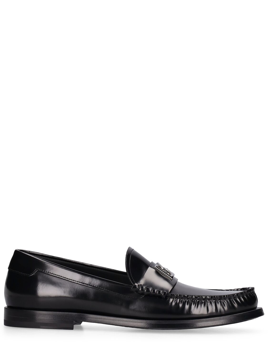 Dolce & Gabbana City Blanco Leather Loafers In Black