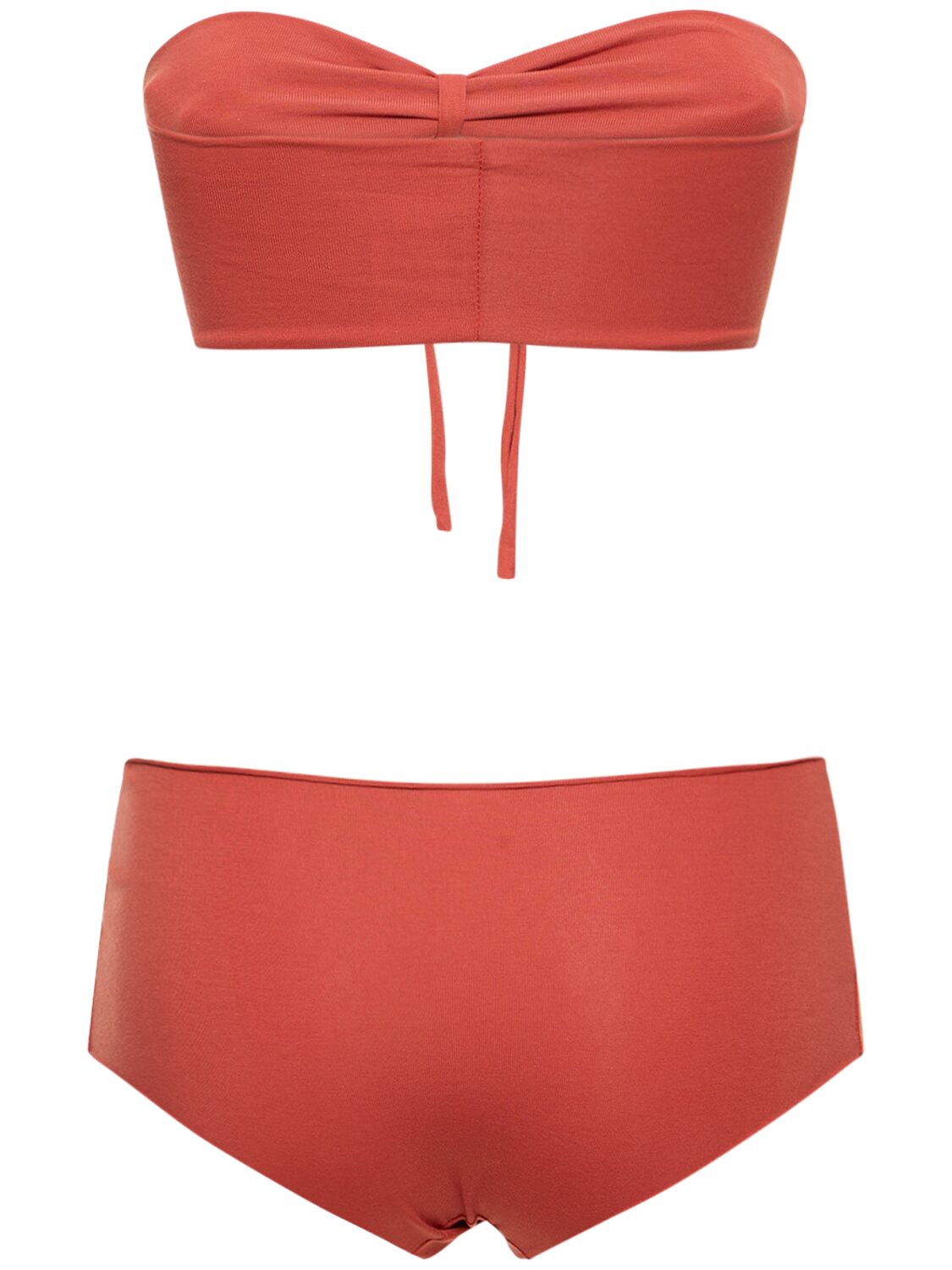 Shop Isole & Vulcani Seamless Cotton Jersey Bikini In Terracotta
