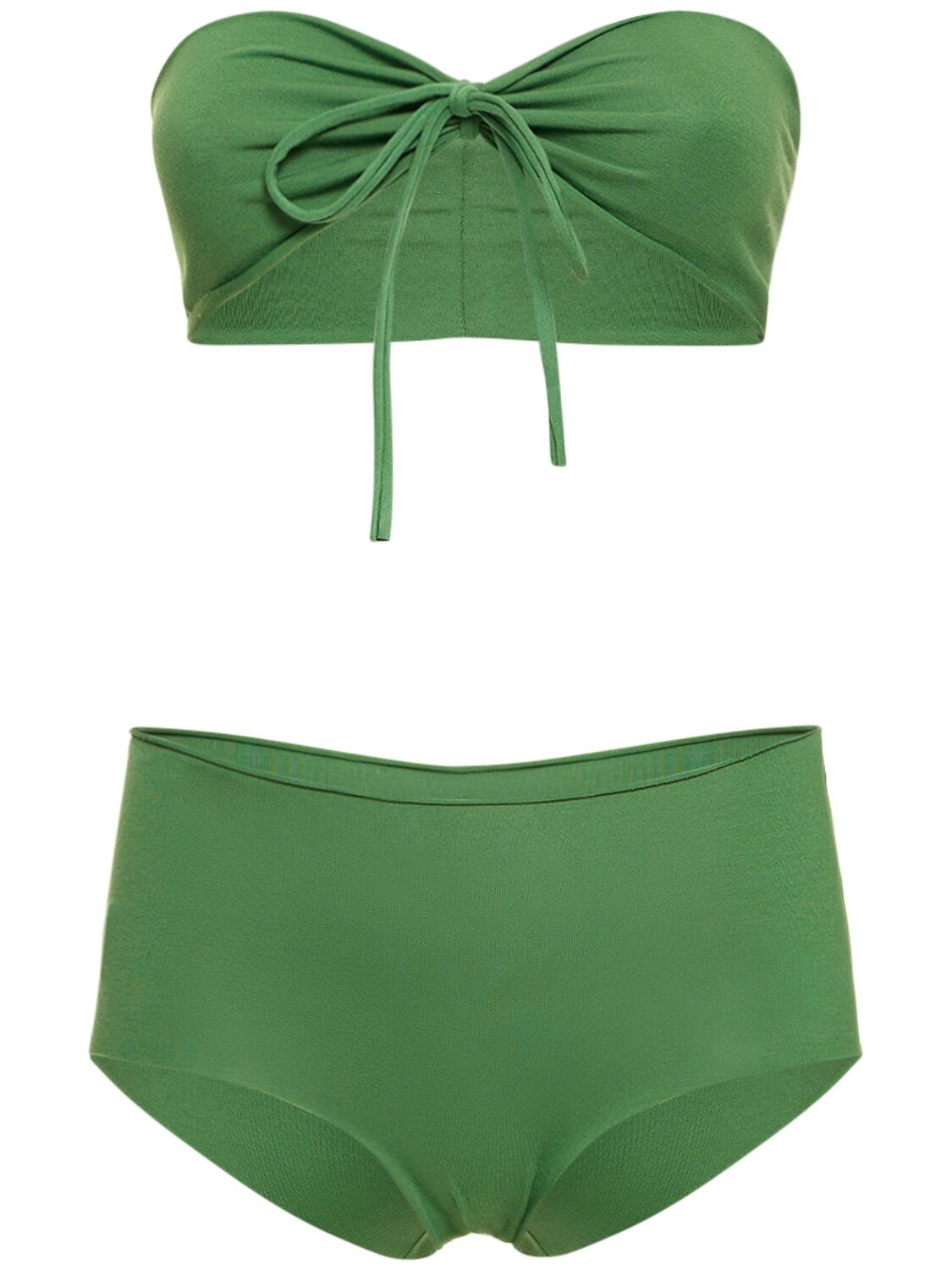 Isole & Vulcani Seamless Cotton Jersey Bikini In Green