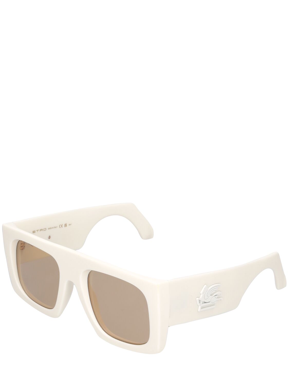 Shop Etro Screen Oversize Squared Sunglasses In Ivory,brown