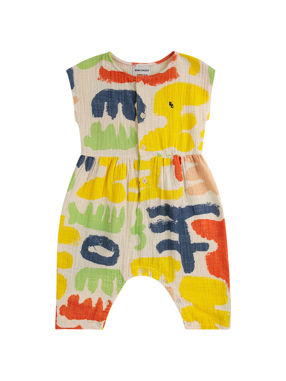 Image of Printed Woven Cotton Overalls