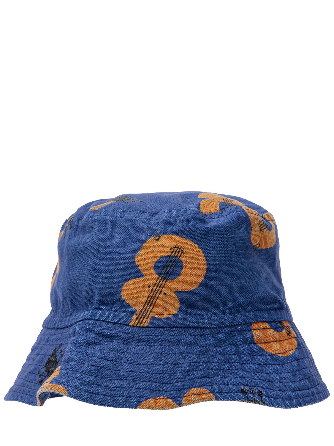 Shop Bobo Choses Printed Cotton Bucket Hat In Blue