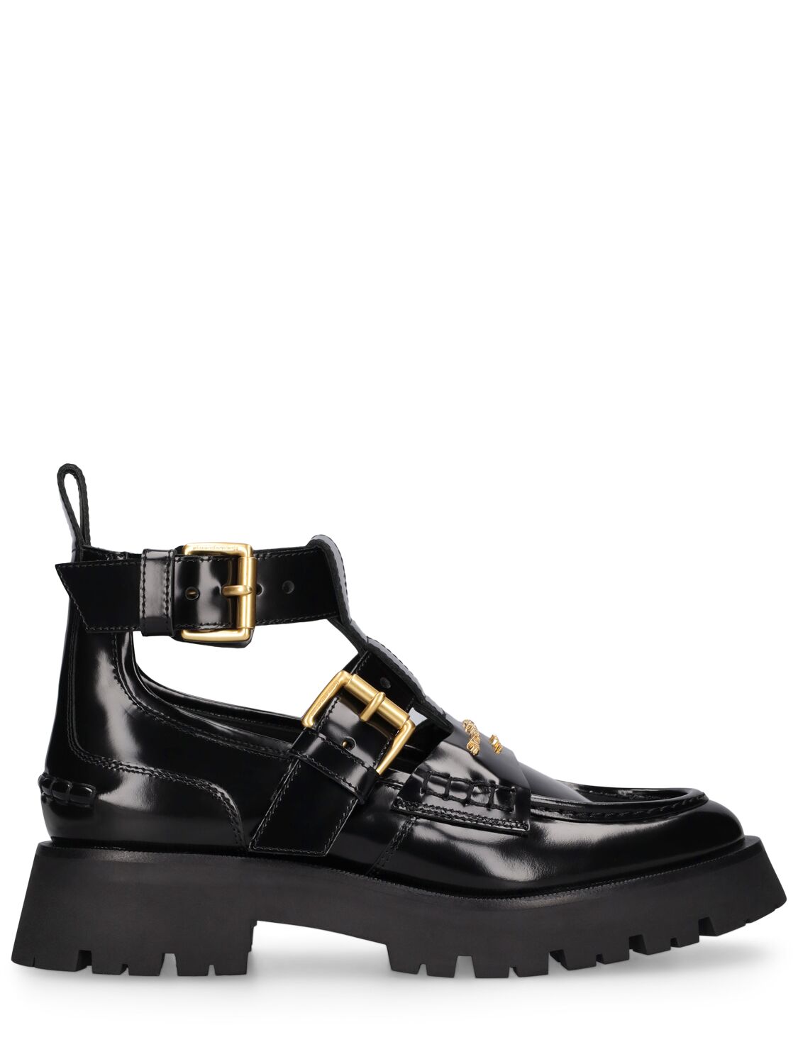 Image of Carter Lug Patent Leather Ankle Boots