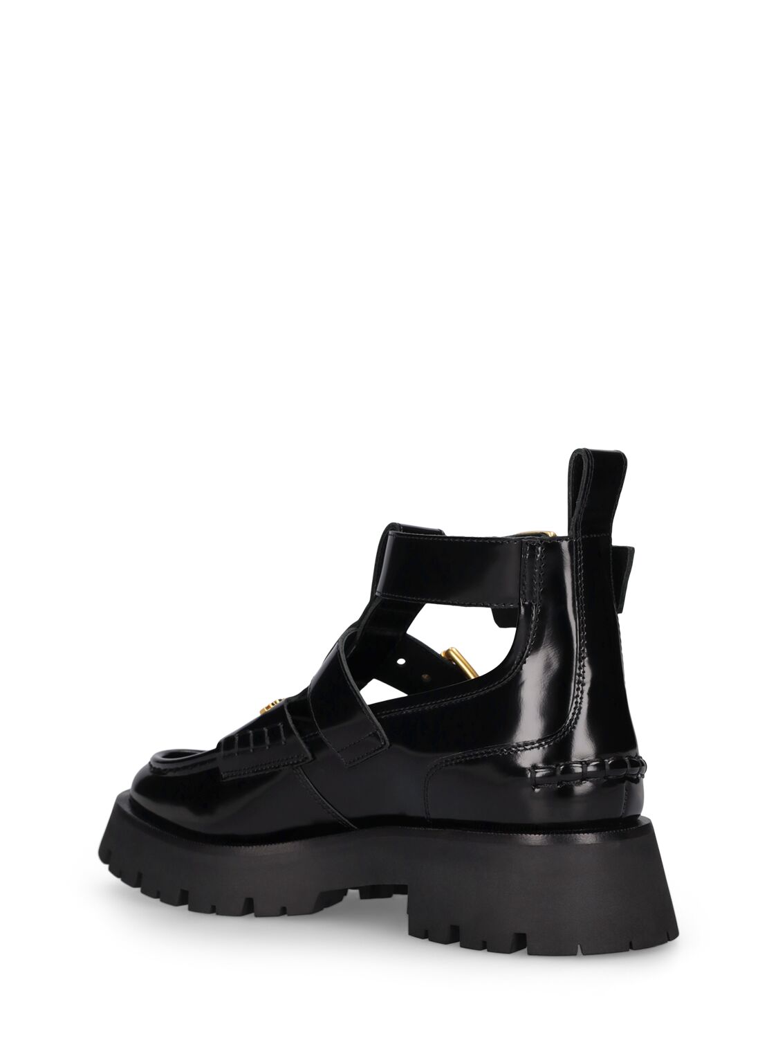 Shop Alexander Wang Carter Lug Patent Leather Ankle Boots In Black