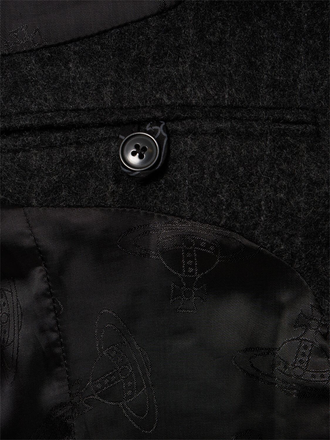 Shop Vivienne Westwood Virgin Wool & Cashmere Blend Peacoat In Black