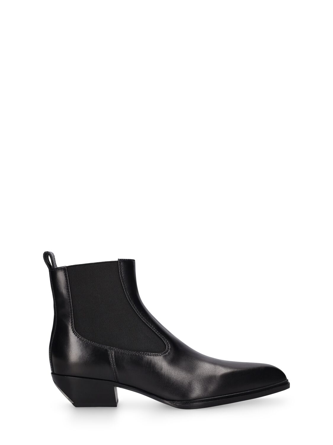 Alexander Wang 40mm Slick Leather Ankle Boots In Black
