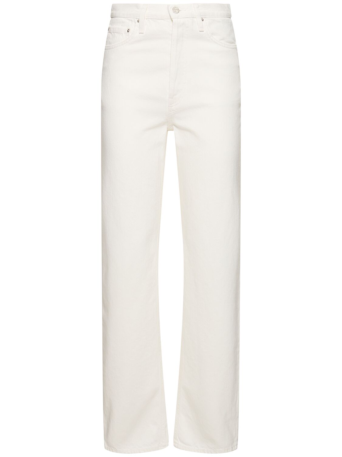 Totême Classic High Rise Straight Denim Jeans In White